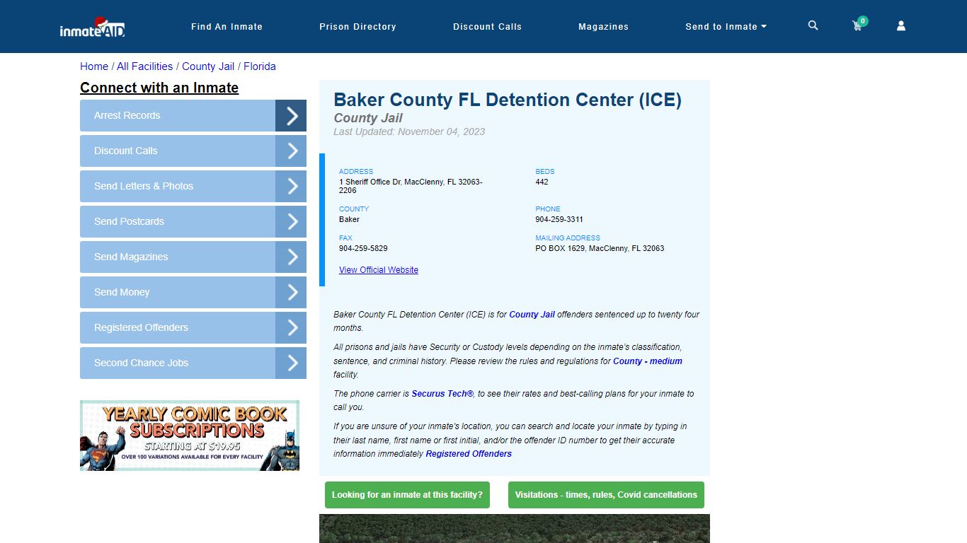 Baker County FL Detention Center (ICE) - Inmate Locator - MacClenny, FL