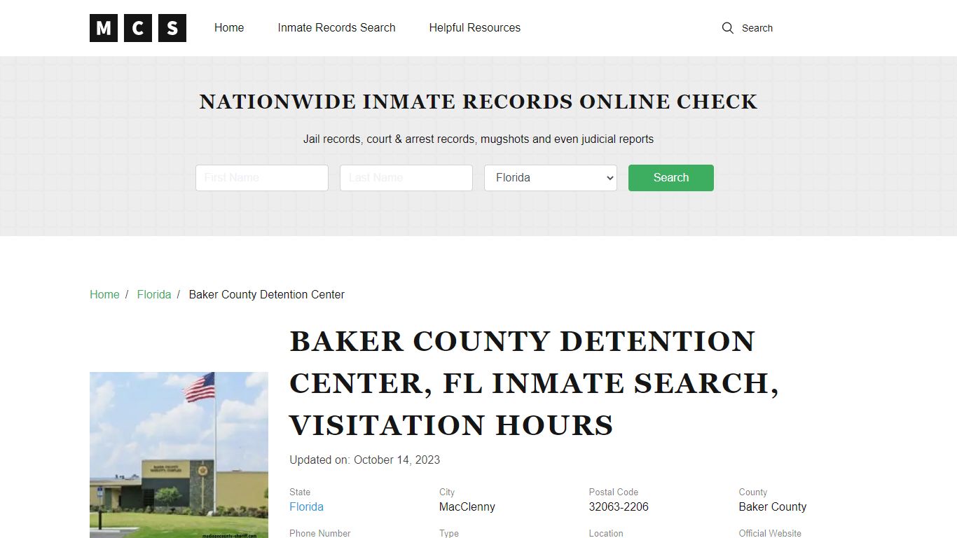 Baker County, FL Jail Inmates Search, Visitation Rules
